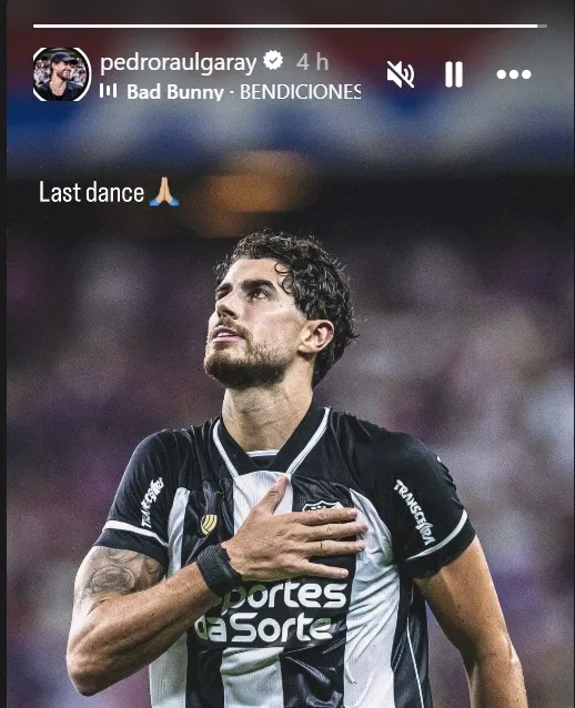 Pedro Raul postou mensagem de despedida com a camisa do Ceará