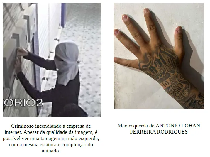 Um dos suspeitos do ataque foi identificado a partir da imagem da câmera de segurança.