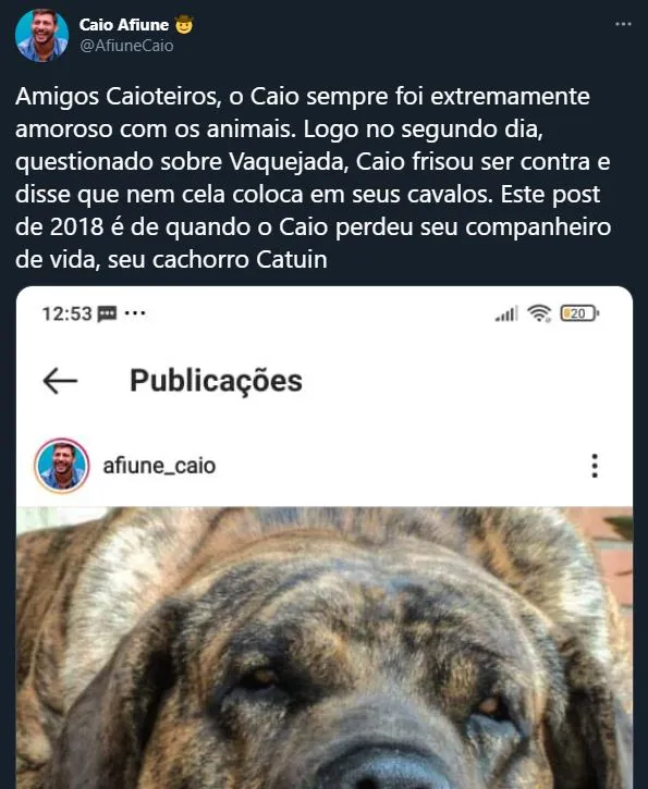 A equipe de Caio, que atua nas redes sociais do BBB, publicou posicionamento para negar hipótese de maus-tratos