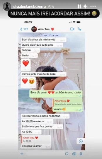 Imagem foi publica no stories do Instagram de Deolane