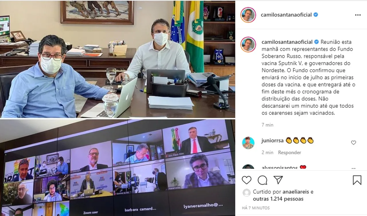 Camilo anuncia chegada de primeiras doses da Sputnik V para julho