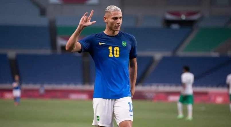 O atacante Richarlison é uma das estrelas do Brasil nos Jogos Olímpicos de Tóquio