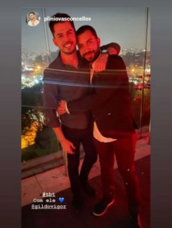 Plínio publicou outra foto com Gilberto no Instagram