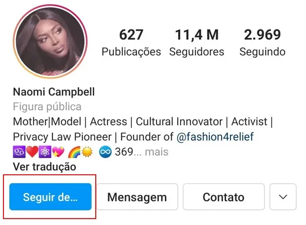 Naomi Campbell e Jojo Todynho se seguem nas redes sociais