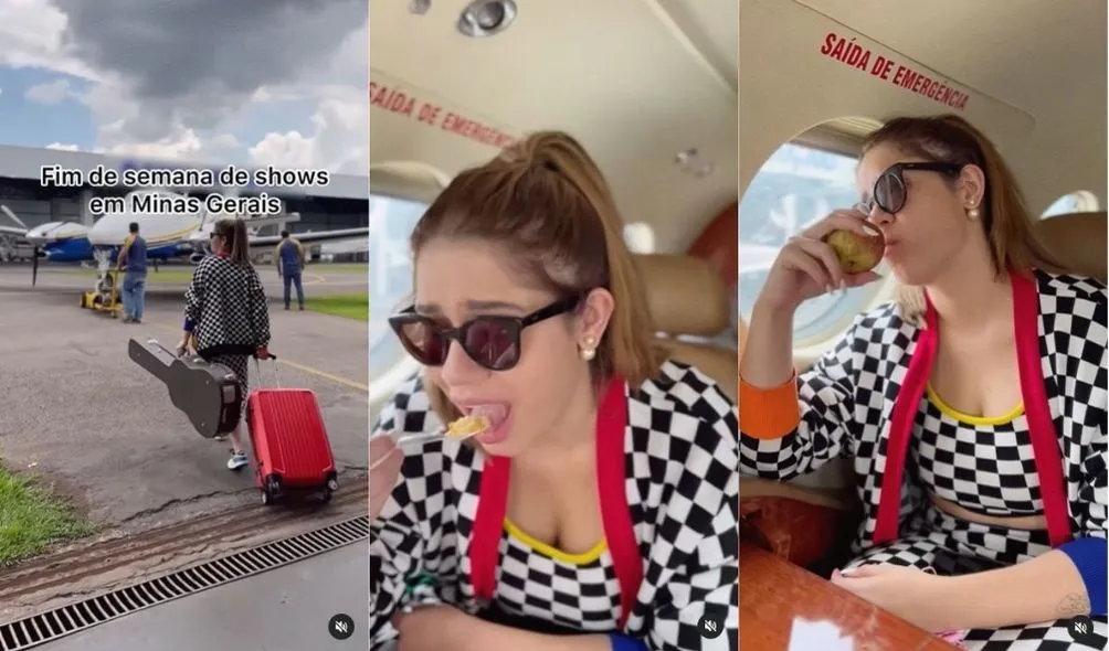 Cantora publicou vídeo no Instagram a bordo de aeronave