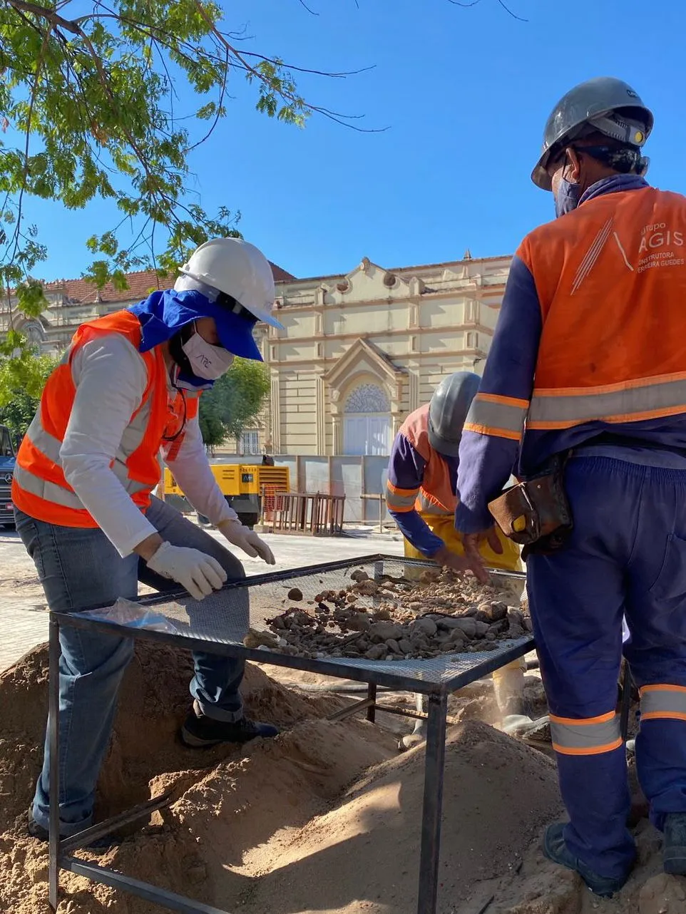 Trabalho executados na Praça da Estação
