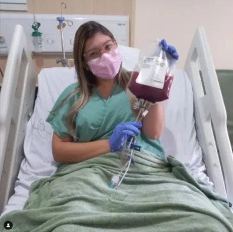 A irmã de Marina, Lumara Sousa, foi internada para o transplante
