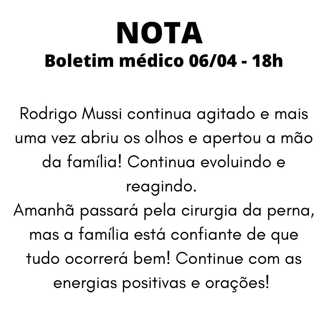 Boletim de Rodrigo é atualizado diariamente