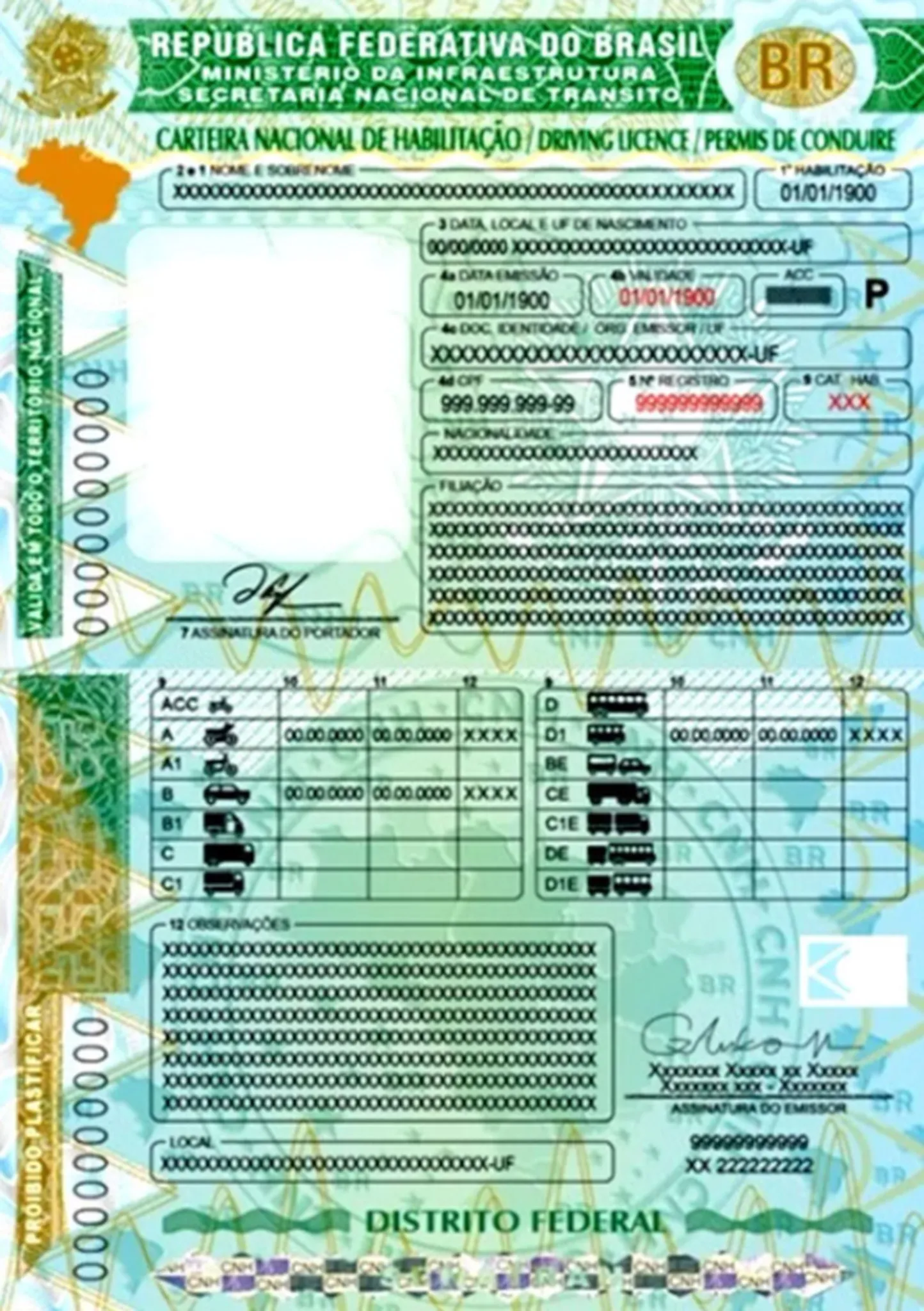 Novo documento deve ser predominantemente verde e amarelo