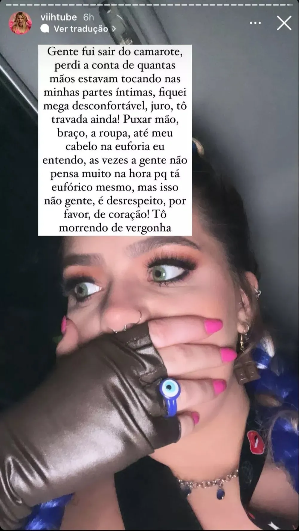 Ela relatou o episódio nos stories do Instagram