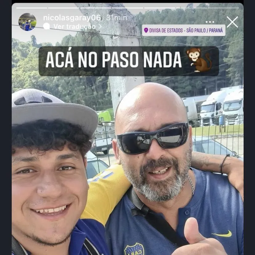 O torcedor racista do Boca Juniors postou uma foto com emoji de macaco no Instagram