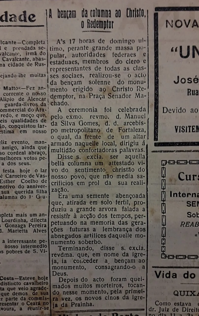 Notícia do A Tribuna em 26 de dezembro de 1922
