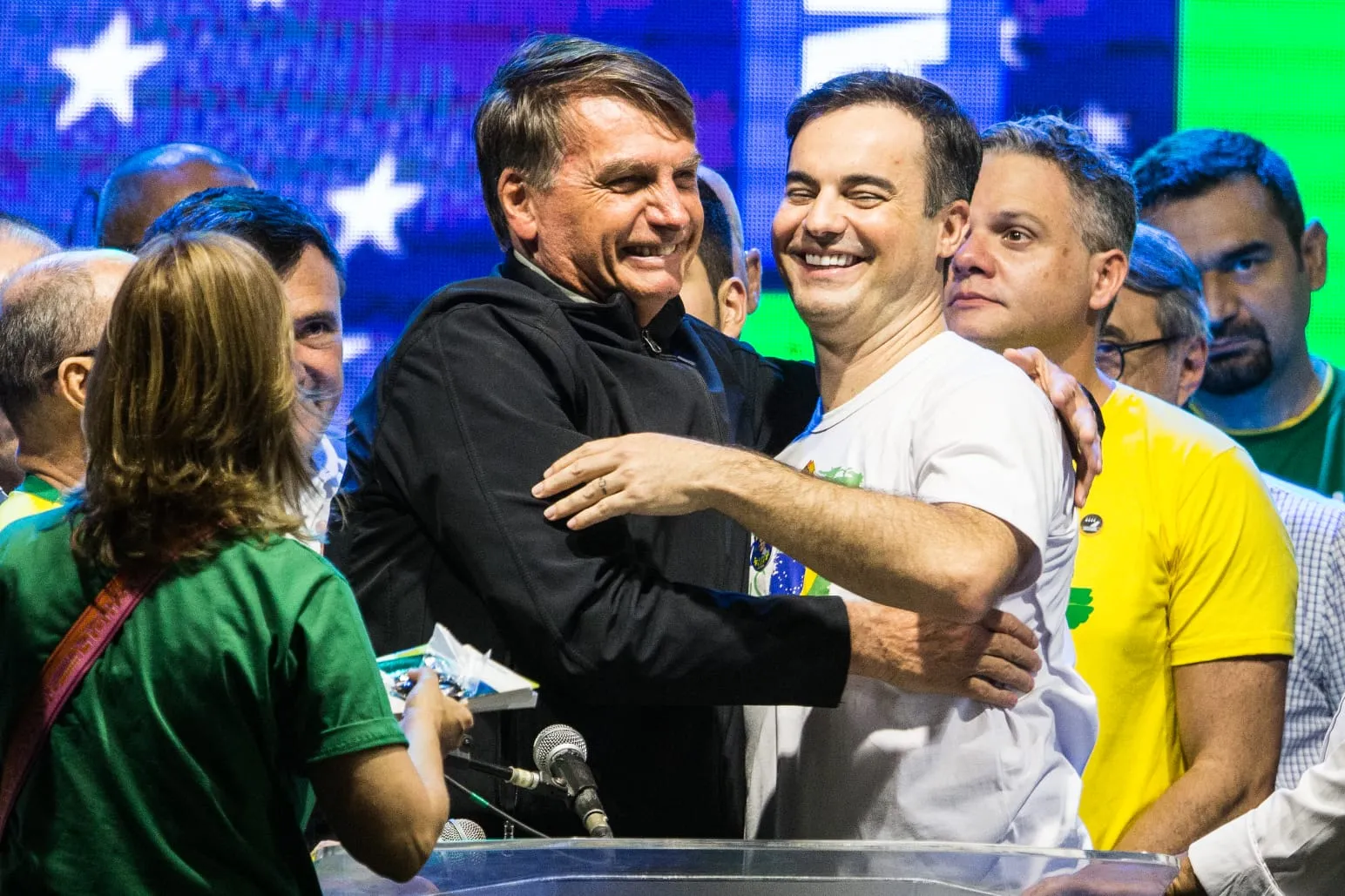 Capitão Wagner também esteve no palco da Marcha para Jesus durante a participação de Bolsonaro