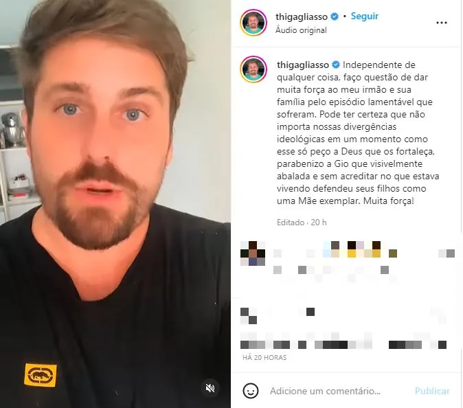 Thiago Gagliasso comentou o caso no Instagram