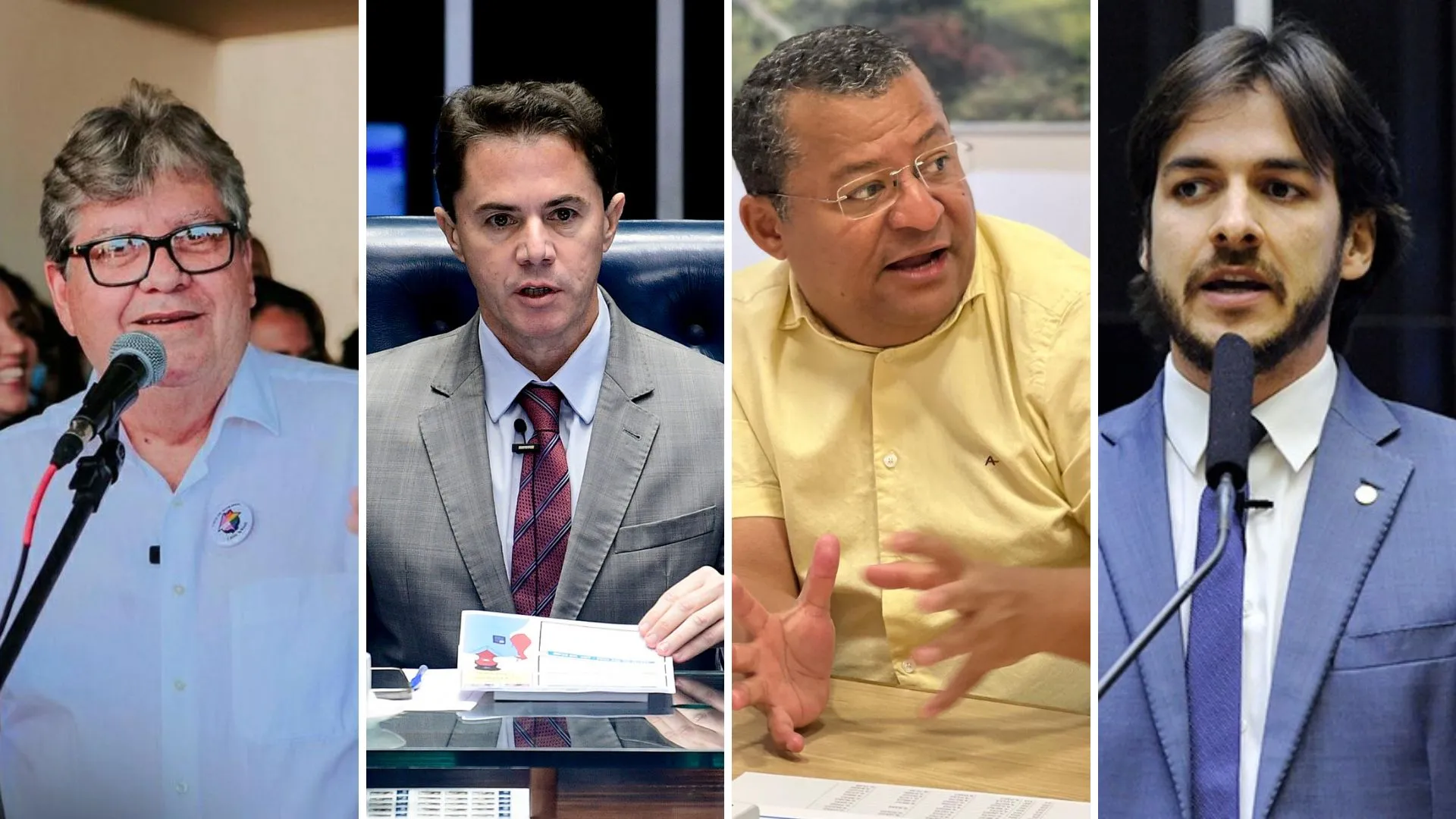 João Azevedo, Veneziano Rêgo, Nilvan Ferreira e Pedro Cunha Lima lideram a disputa estadual na Paraíba