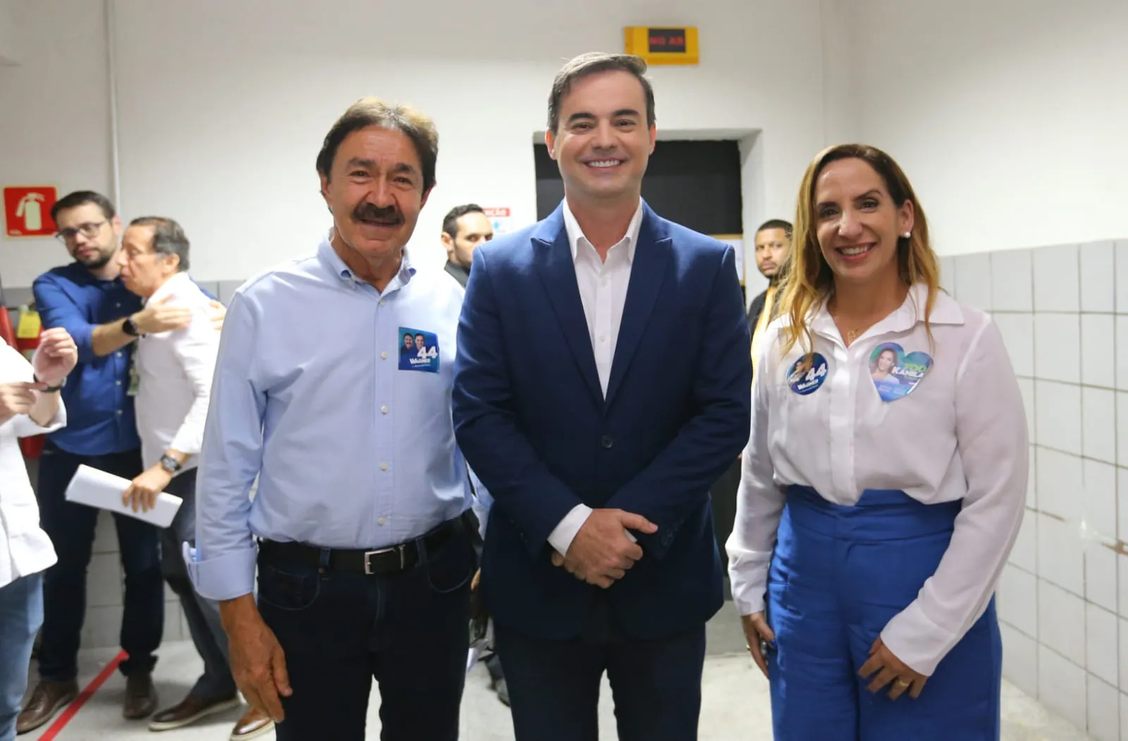 Capitão Wagner esteve acompanhado da candidata ao Senado, Kamila Cardoso, e do candidato a vice, Raimundo Gomes de Matos