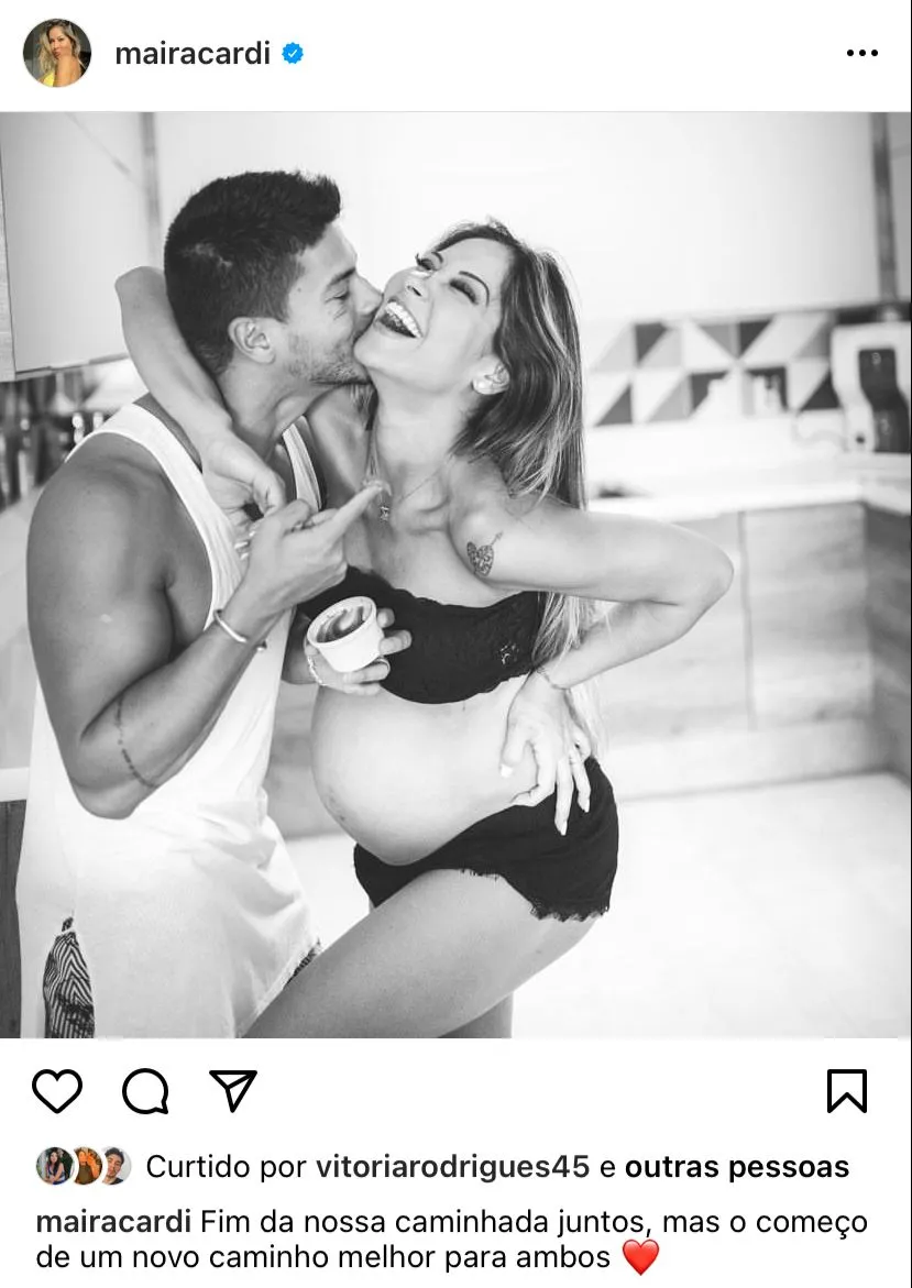 Maíra Cardi anuncia fim de relacionamento com Arthur Aguia