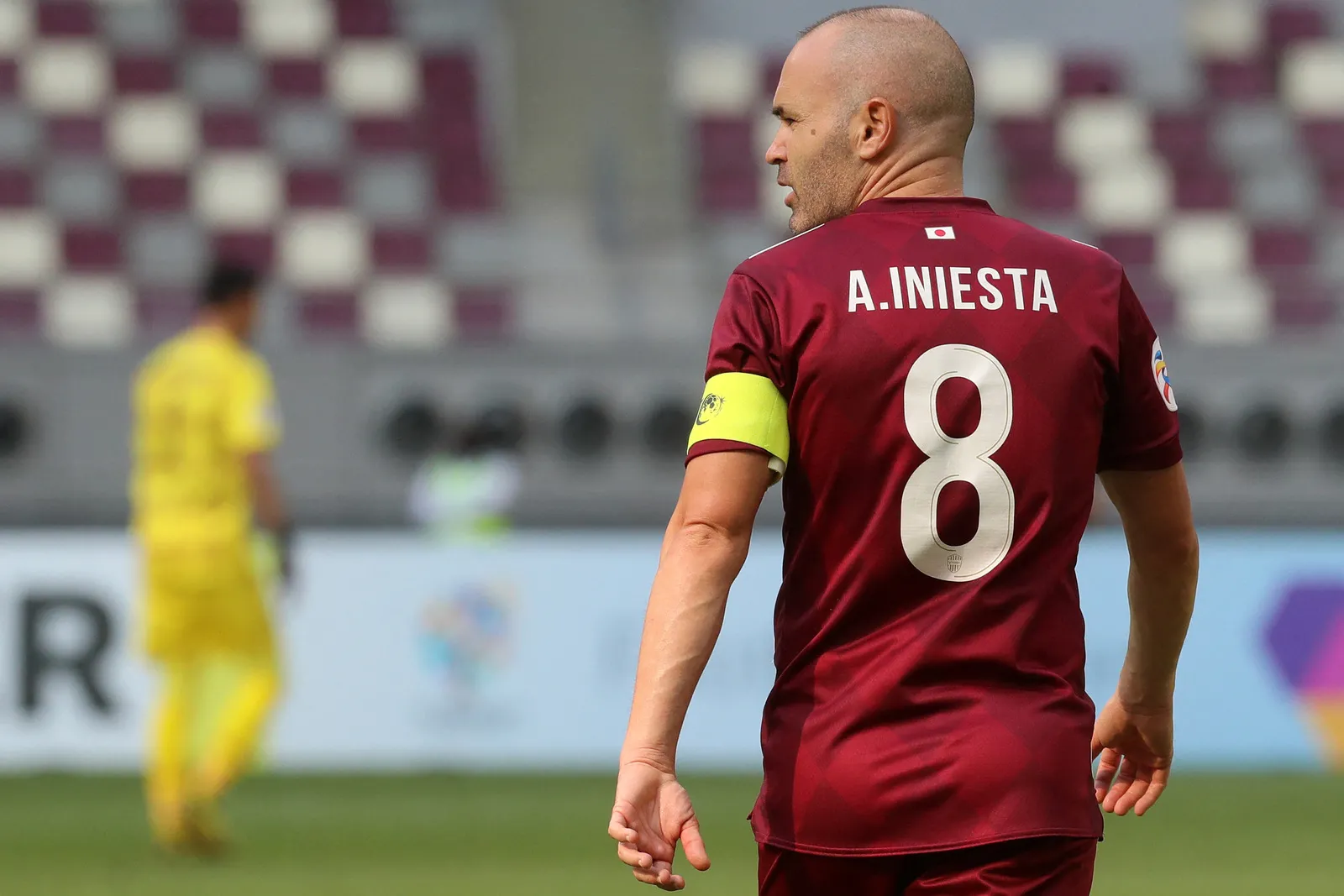 Iniesta em ação durante jogo do Vissel Kobe, do Japão