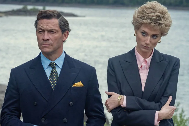 Dominic West e Elizabeth Debicki interpretam Charles e Diana, respectivamente