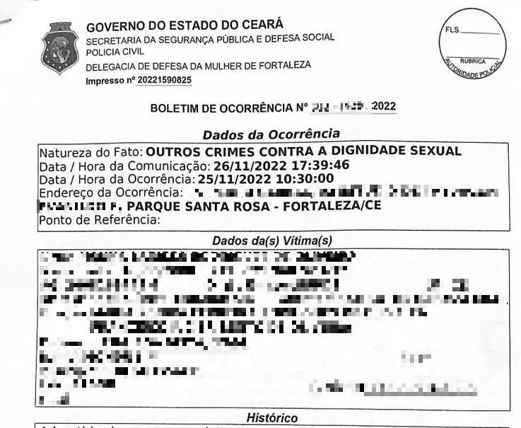Vítima registrou boletim na Delegacia de Defesa da Mulher