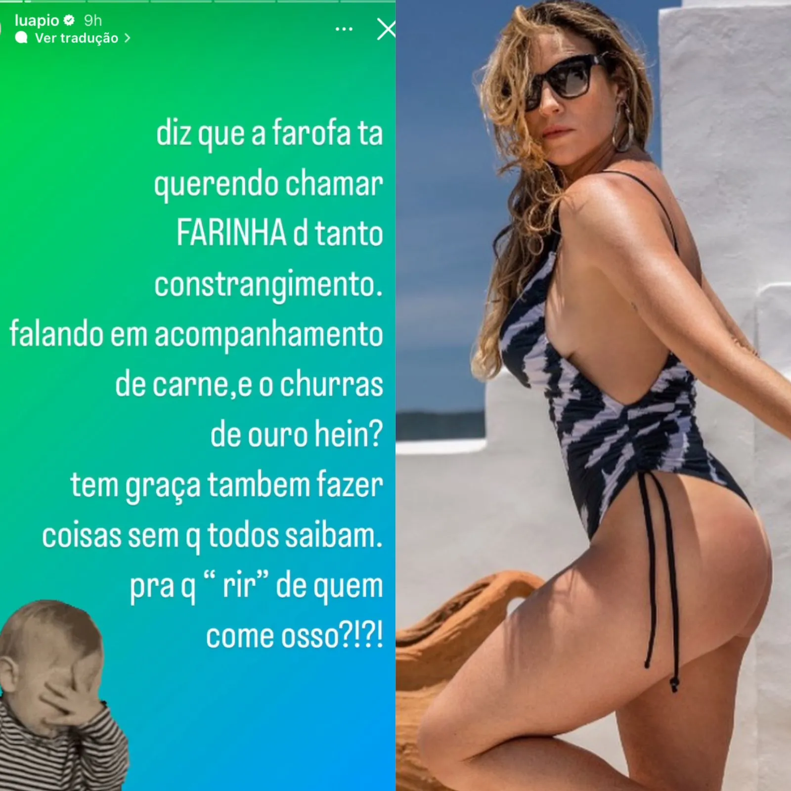 Atriz publicou críticas no Instagram