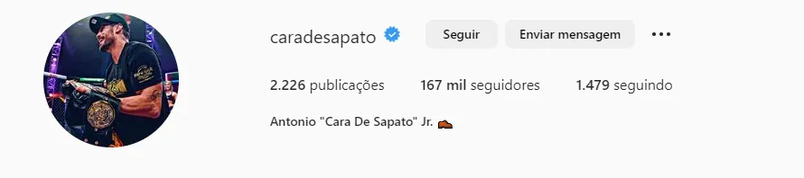 Perfil de Cara de sapato no Instagram.