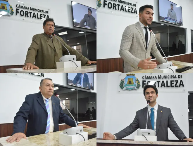 Vereadores Carlos Mesquita, Veríssimo Freitas, Dr. Vicente e Pedro Matos