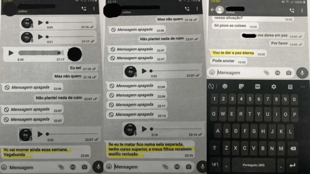 Homem fez uma série de ameaças à ex