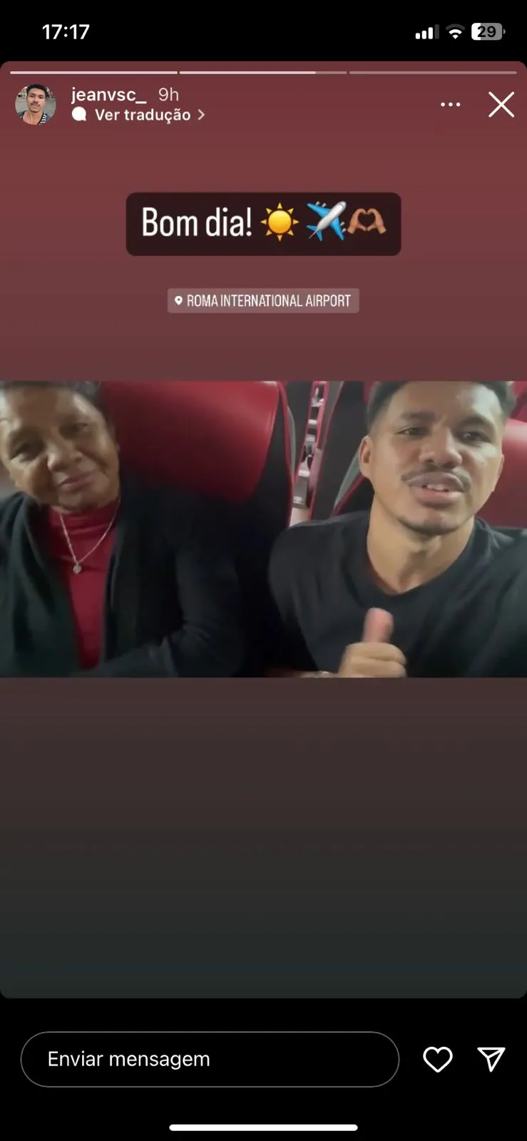 Família está postando atualizações da viagem tão sonhada nas redes sociais