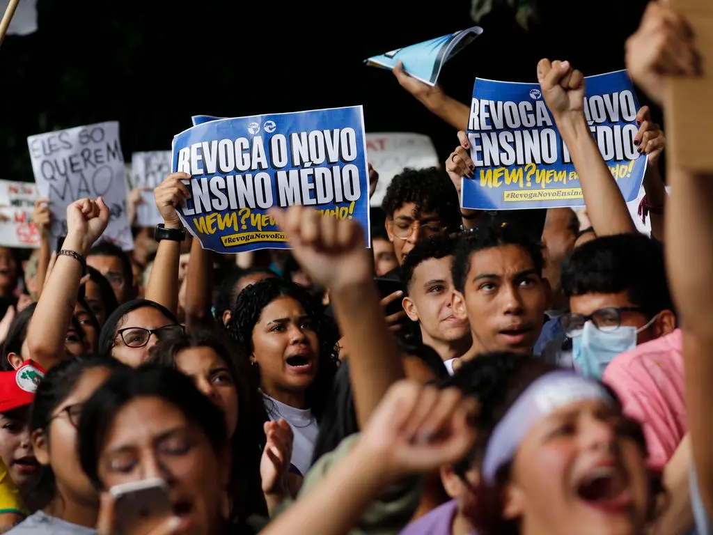 Protesto de estudantes contra o Novo Ensino Médio
