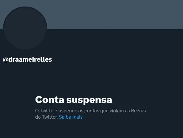 Conta foi suspensa na manhã desta terça-feira (11)