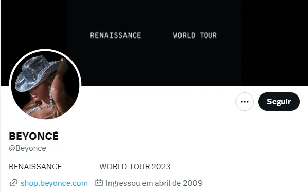 Beyoncé perde perfil verificado no Twitter