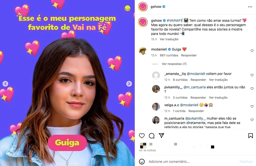 Fãs reagiram a comentário de MC Daniel