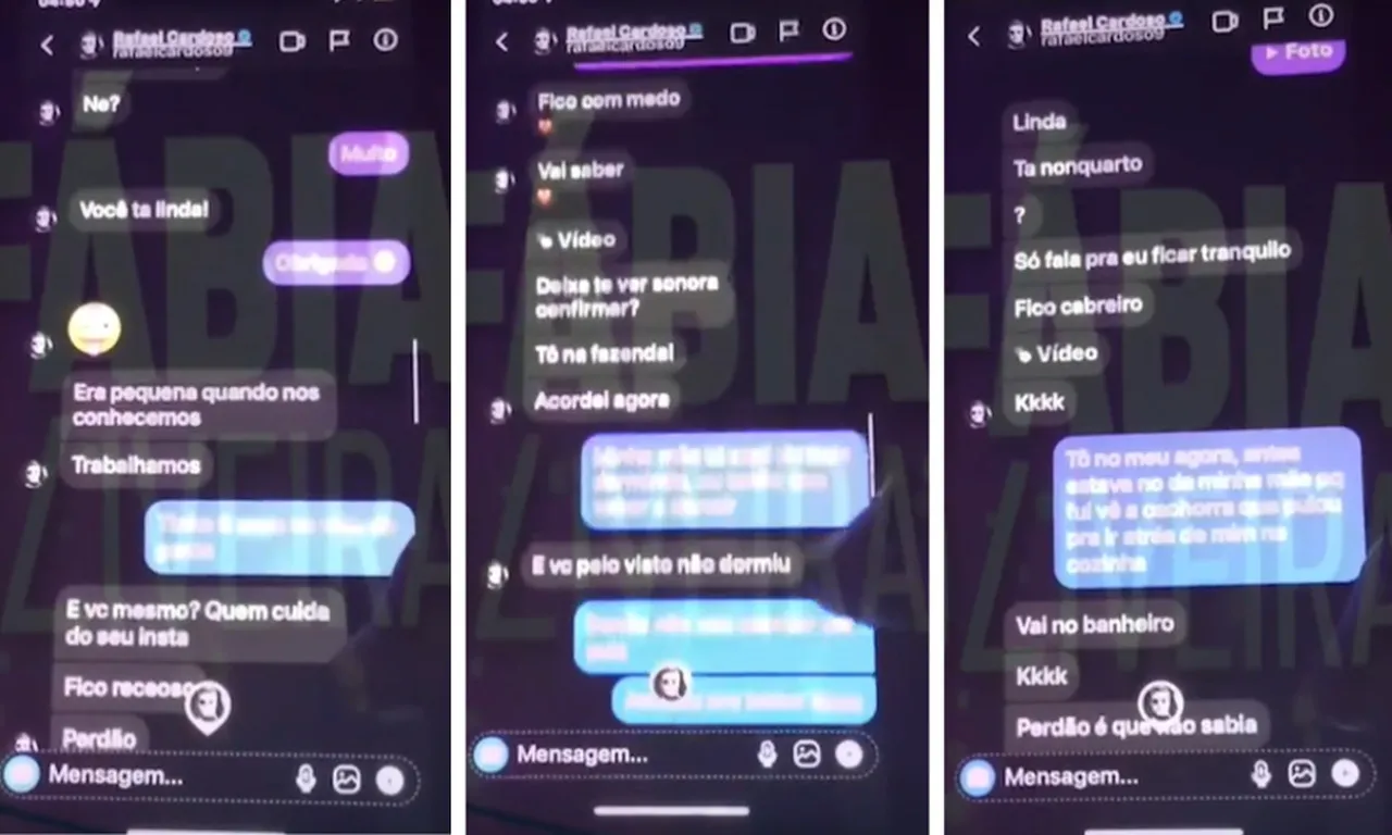 Conversa de Rafael Cardoso com adolescente de 17 anos foi exposta