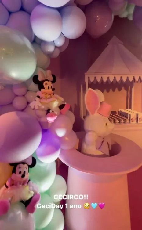 Diversos personagens da Disney de pelúcia enfeitaram a festa