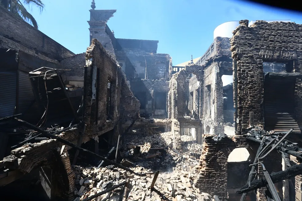 Com o incêndio, a estrutura interna do Casarão ficou destruída