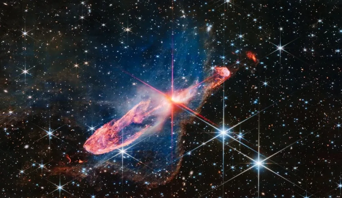 Estrelas Herbig-Haro 46/47, pelo telescópio James Webb