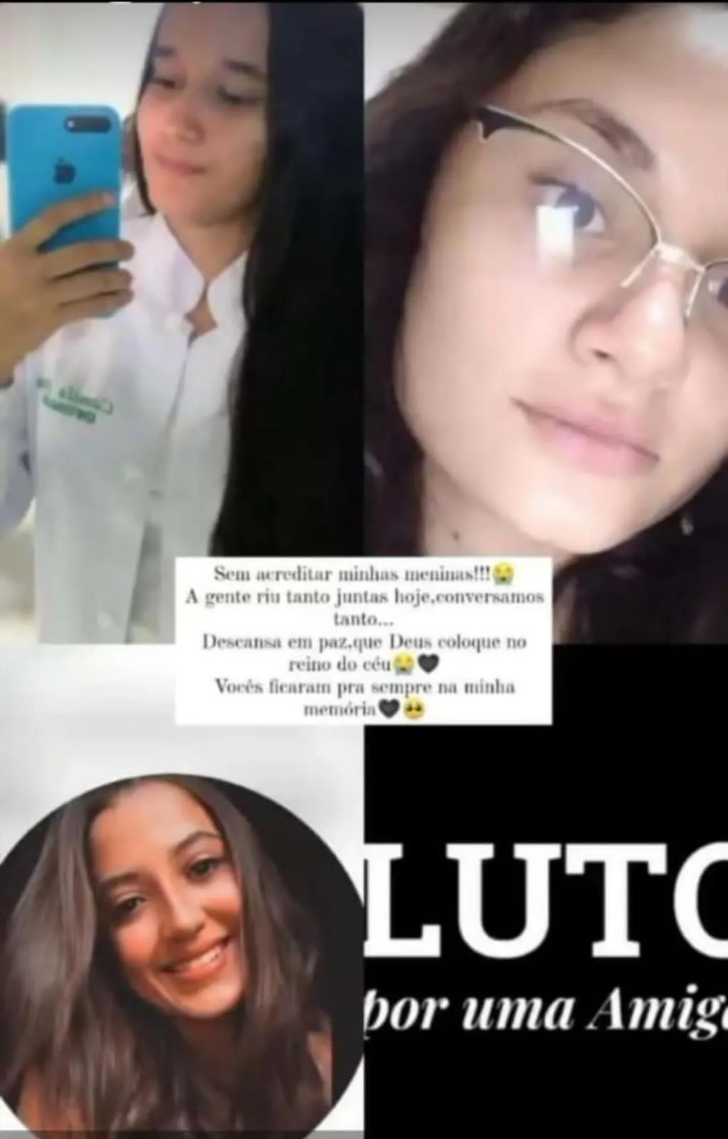 Amigos fizeram homenagens às jovens nas redes sociais