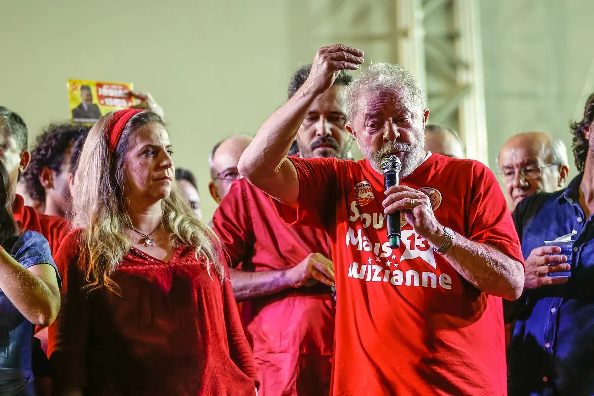 Luizianne, com Lula e Elmano na campanha pela Prefeitura de Fortaleza, em 2012