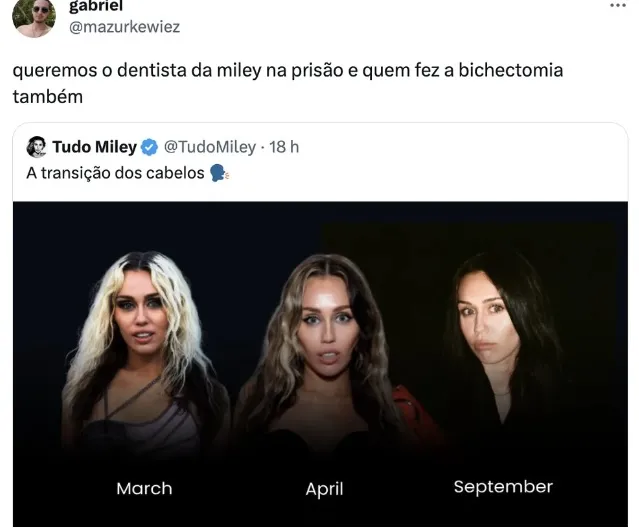Fãs de Miley Cyrus criticaram transformação da cantora