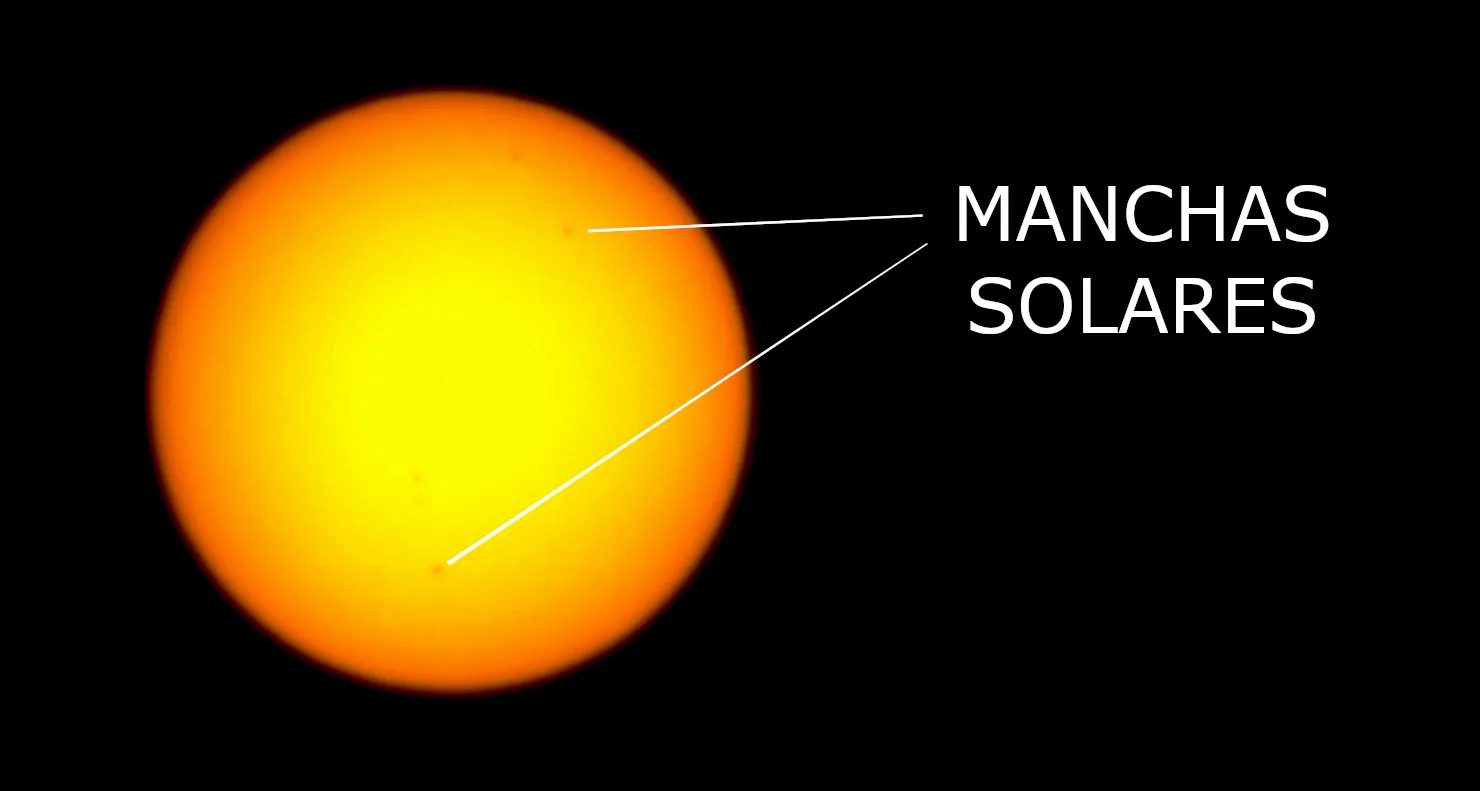 Ilustração de manchas solares