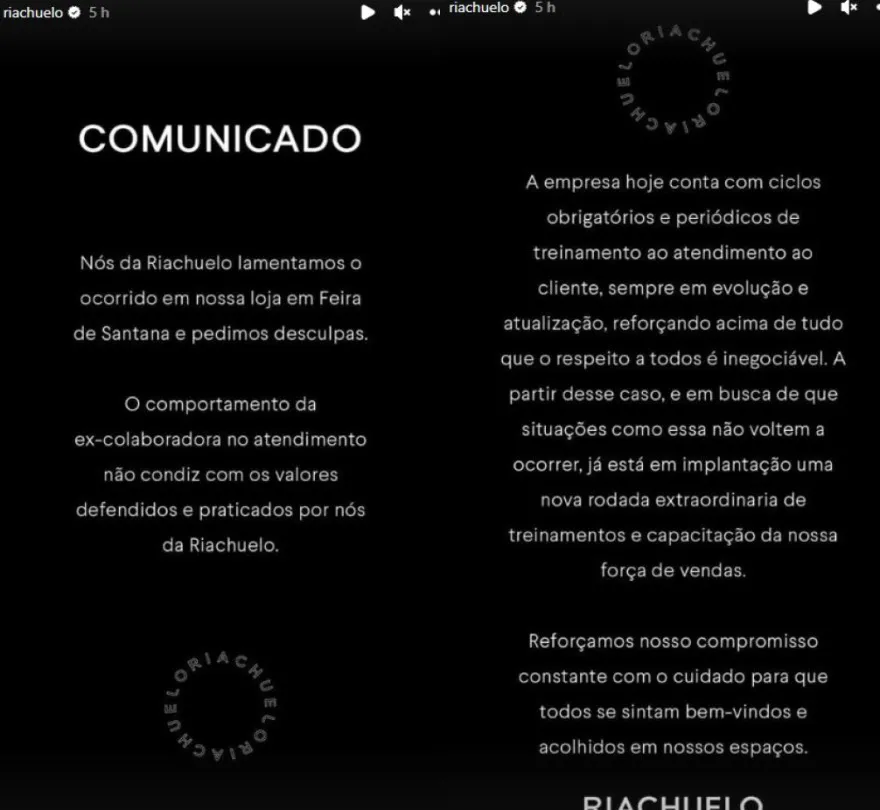 A marca se posicionou nas redes sociais
