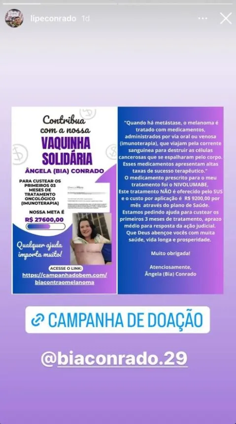 Até o momento desta matéria, a família arrecadou R$ 19,04 mil