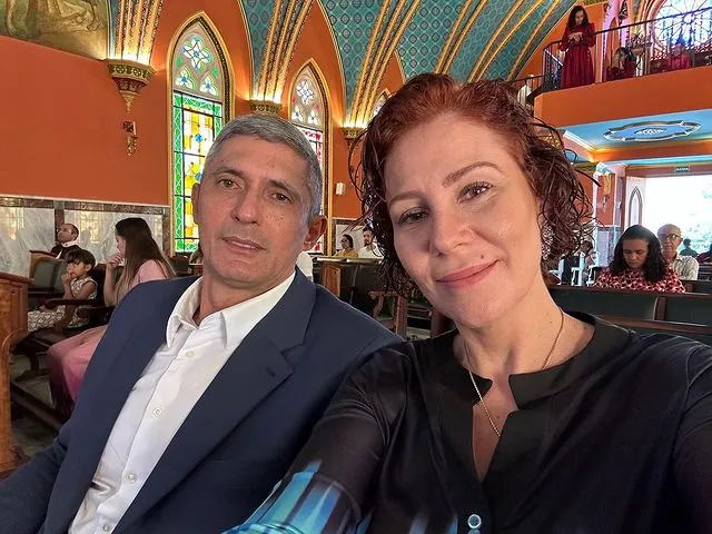 Coronel Aginaldo e a esposa, Carla Zambelli.