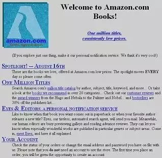 Site antigo da Amazon tinha uma logo com referência ao Rio Amazonas