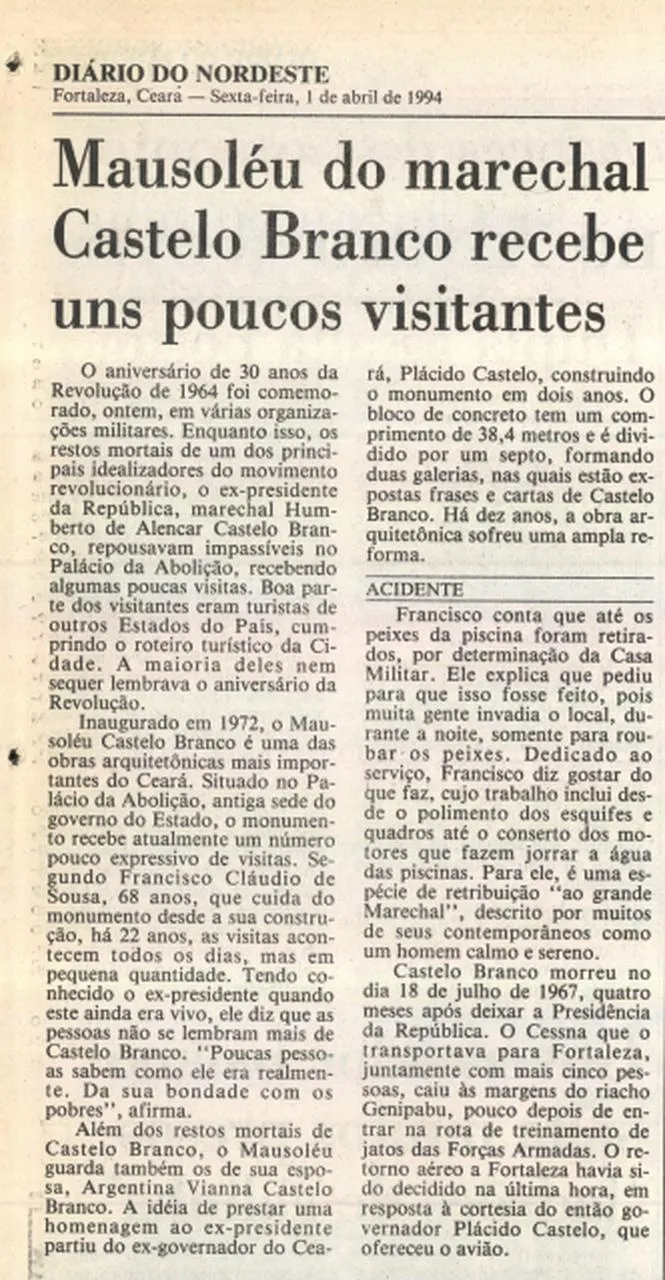 Fac-símile de edição do Diário do Nordeste