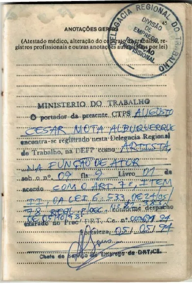 Registro profissional de ator de Augusto Signorelli