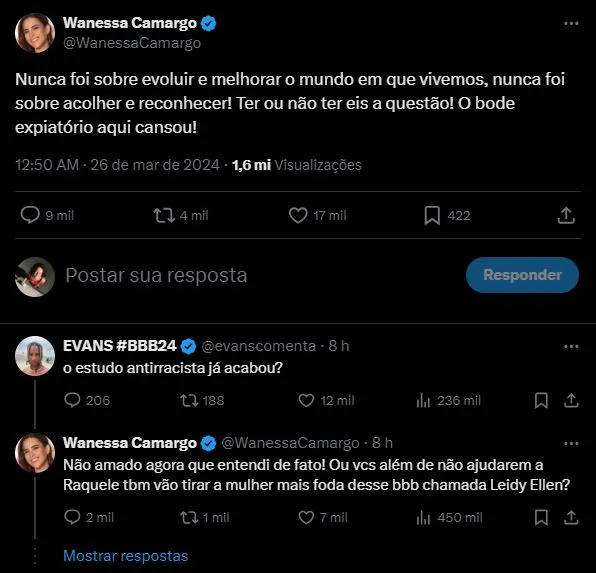 Wanessa publicou desabafo nas redes sociais