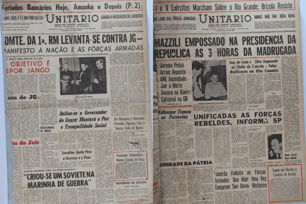 Jornais da época registraram as movimentações militares.