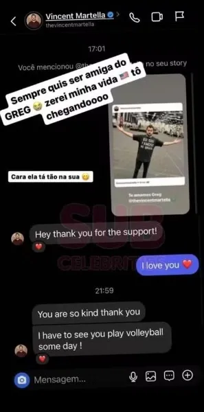 A jogadora de vôlei compartilhou conversa com seguidores
